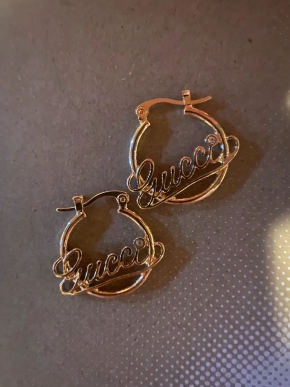 ✨ GG Gold Script Fashion Hoop Earrings